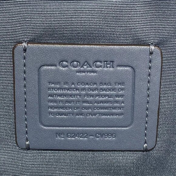 Auth COACH - CV996 Light Blue Leather Tote Bag - Picture 9 of 9